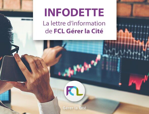 Analyste observant des graphiques de marchés financiers – illustration de la lettre d’information Infodette de FCL Gérer la Cité sur la notation et la conjoncture économique française.